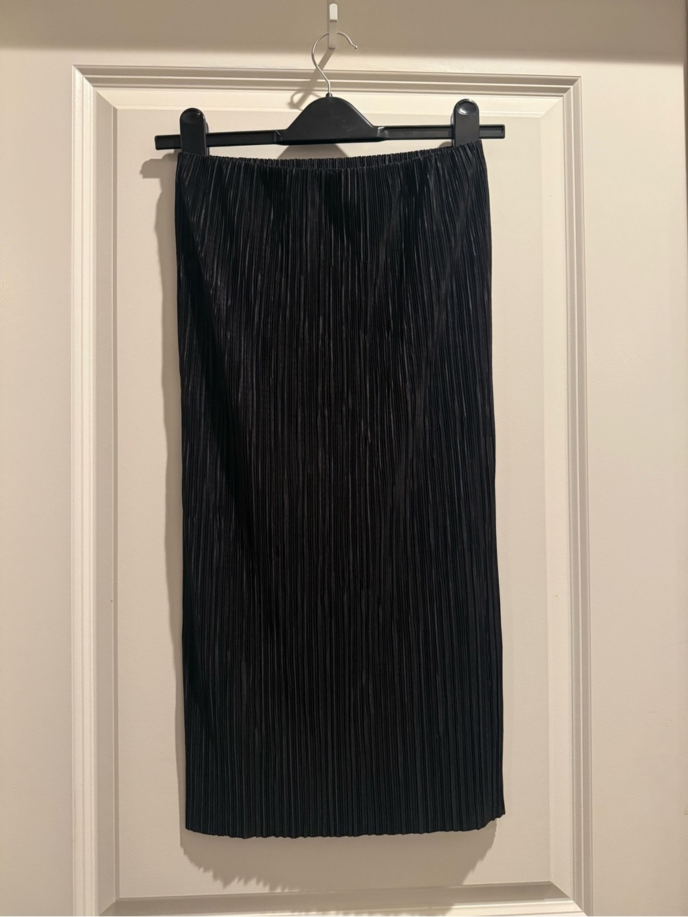 Topshop Black Pleated Midi Skirt
